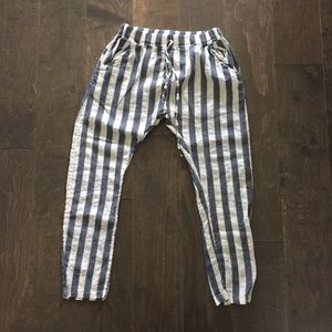 Linen striped harem pants